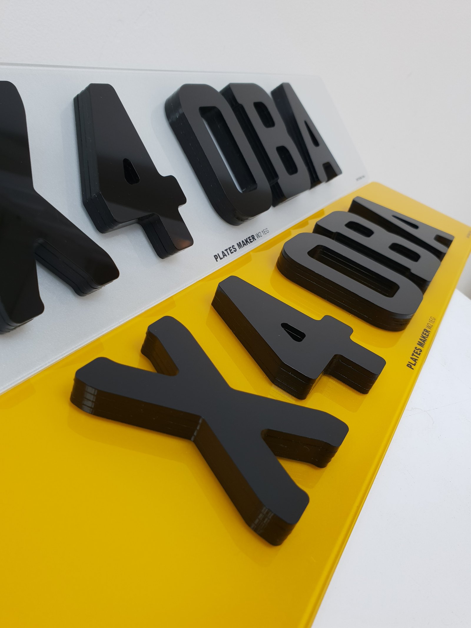 Pair Of 4D 3mm Acrylic Number Plates, Gloss Black, Road Legal Plates, –  Leigh Number Plates