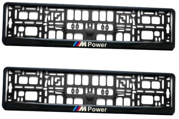 2 x 3D GEL ( M POWER ) car number plate surround frame holder for BMW ( fits all models )