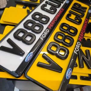 2 x Premium Quality ( FORD PERFORMANCE ) 3D GEL car number plate surround frame holder ( fits all models )