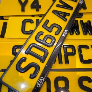 2 x Premium Quality ( KIA OLD logo  ) 3D GEL car number plate surround frame holder ( fits all models )