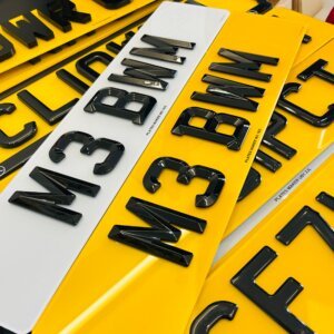 RETRO BEVEL DIAMOND NUMBER PLATES ( 100% ROAD LEGAL & MOT COMPLIANT )