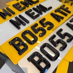 DIAMOND BEVELED NUMBER PLATES 12MM THICK ( 100% ROAD LEGAL & MOT COMPLIANT )